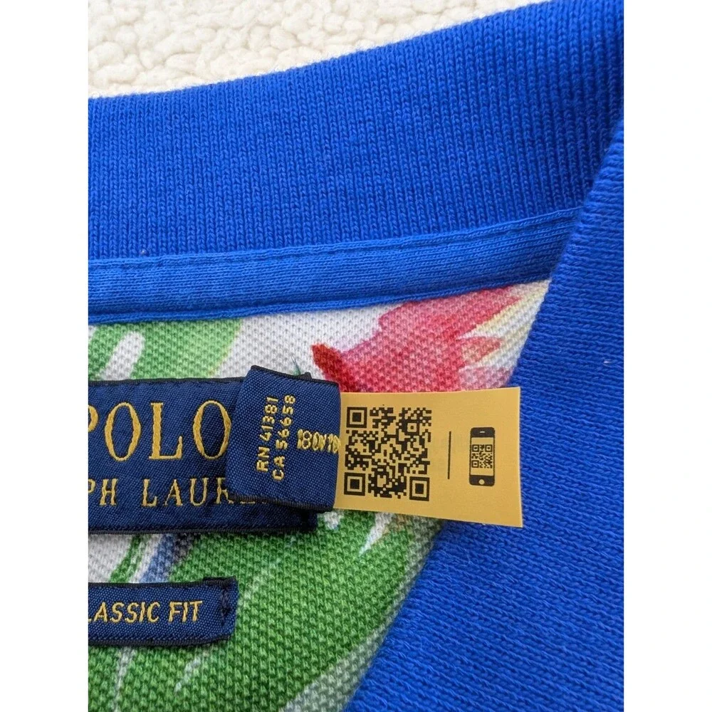 New Polo Ralph Lauren Men's L Riviera Print Mesh Polo Shirt Vacation Sailing